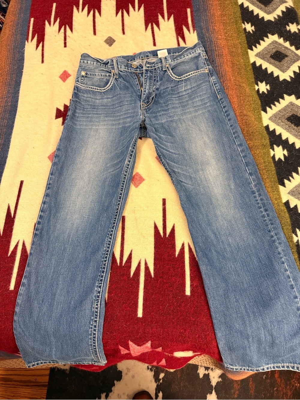 Stetson 1312 Modern Straight Leg Western Jeans Men’s 35x32 Light Wash Boot Cut - Picture 4 of 14